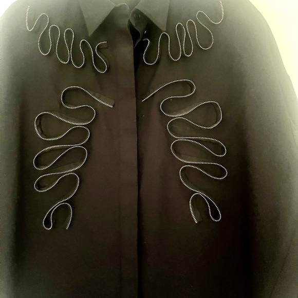 Stella McCartney cotton with yellow zipper embroidery beautiful high low blouse - Picture 3 of 5